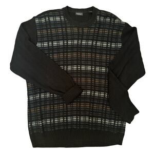 Van Heusen Mens L Vintage Grandpa Slouchy Oversized Sweater Academia Retro